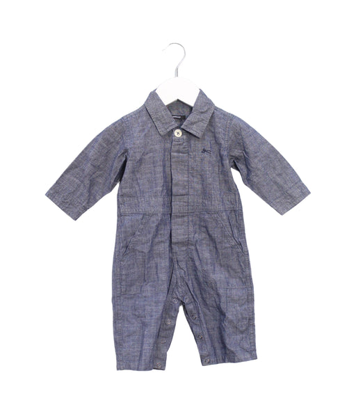 A Navy Long Sleeve Jumpsuits from Denham in size 6-12M for boy. (Front View)