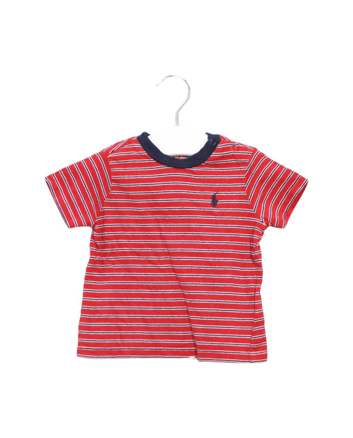 A Red Short Sleeve T Shirts from Ralph Lauren in size 3-6M for boy. (Front View)