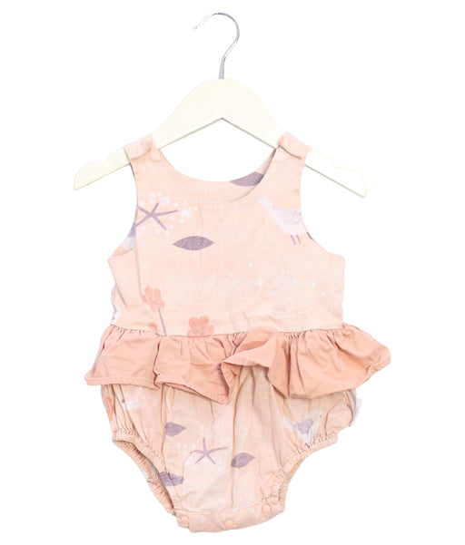 A Pink Sleeveless Bodysuits from Mimi Mono in size 3-6M for girl. (Front View)