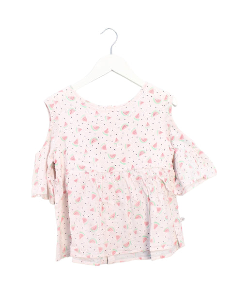 A Pink Short Sleeve Tops from IKKS in size 10Y for girl. (Front View)