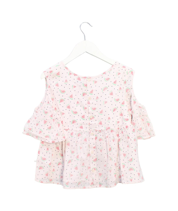 A Pink Short Sleeve Tops from IKKS in size 10Y for girl. (Back View)