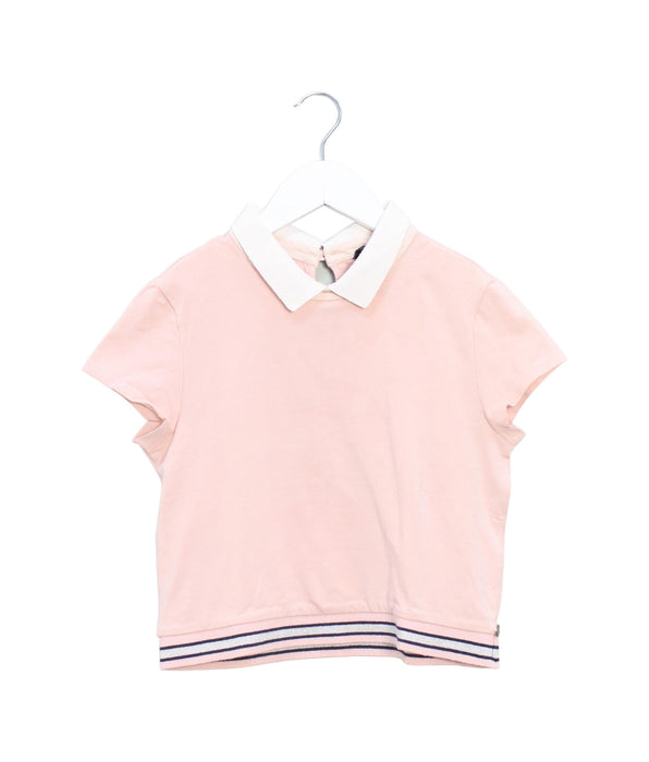 A Pink Short Sleeve Tops from IKKS in size 12Y for girl. (Front View)