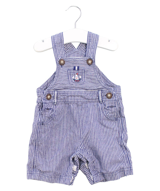 A Blue Overall Shorts from Jojo Maman Bébé in size 3-6M for boy. (Front View)