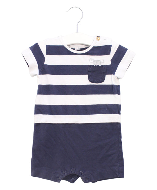 A Navy Short Sleeve Rompers from The Little White Company in size 3-6M for boy. (Front View)