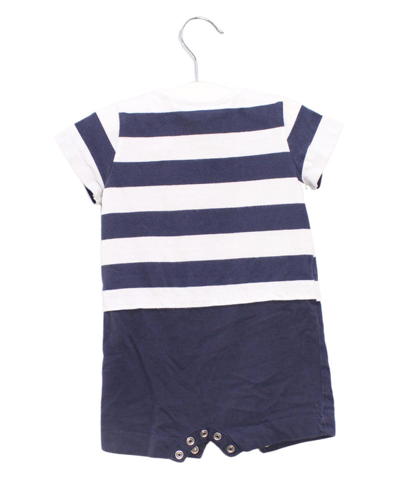 A Navy Short Sleeve Rompers from The Little White Company in size 3-6M for boy. (Back View)