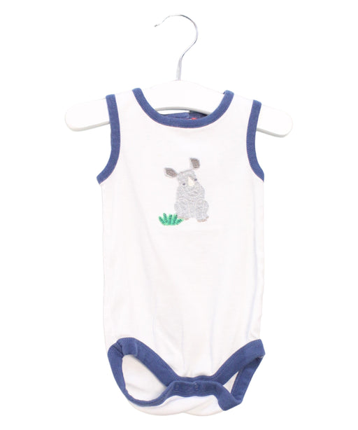 A White Sleeveless Bodysuits from Boden in size 3-6M for boy. (Front View)