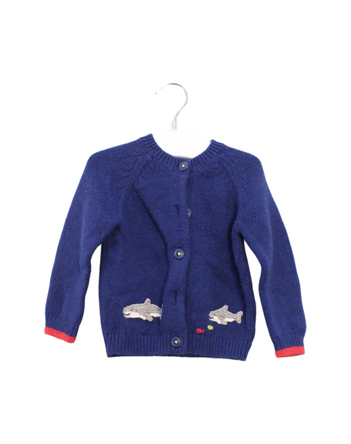 A Blue Cardigans from Boden in size 3-6M for boy. (Front View)