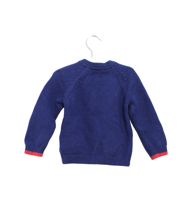 A Blue Cardigans from Boden in size 3-6M for boy. (Back View)