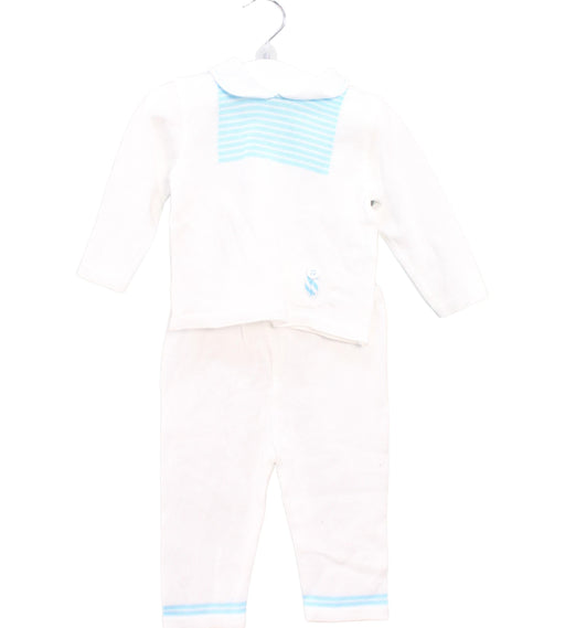 A White Pants Sets from Chickeeduck in size 6-12M for girl. (Front View)