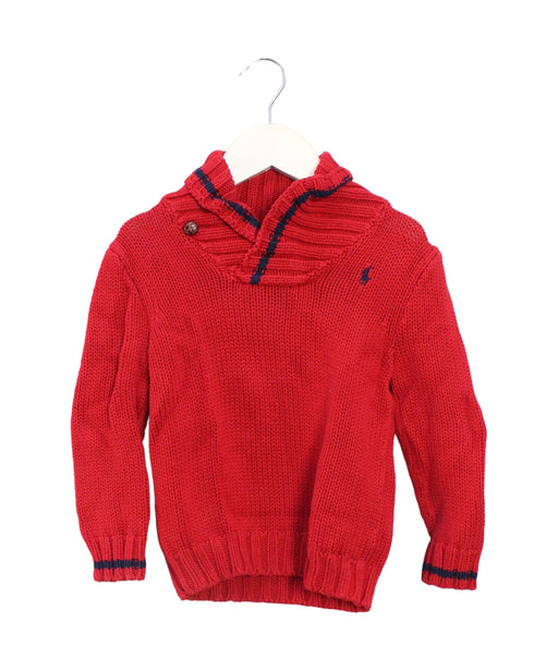 A Red Knit Sweaters from Polo Ralph Lauren in size 3T for boy. (Front View)