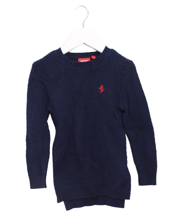 A Navy Knit Sweaters from Ferrari in size 3T for girl. (Front View)