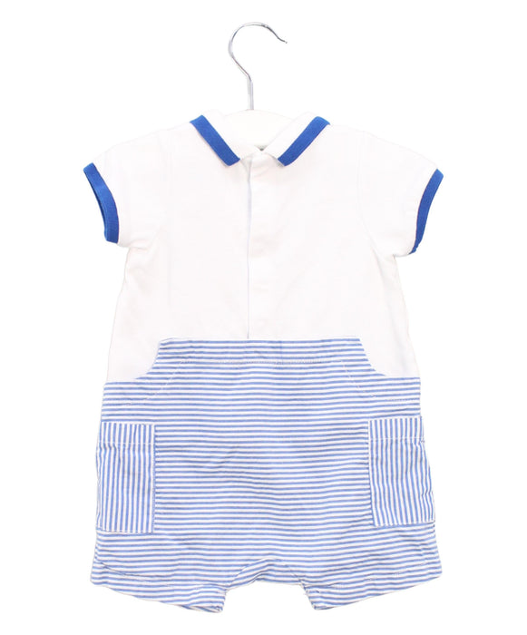 A Blue Short Sleeve Rompers from Jacadi in size 6-12M for boy. (Back View)