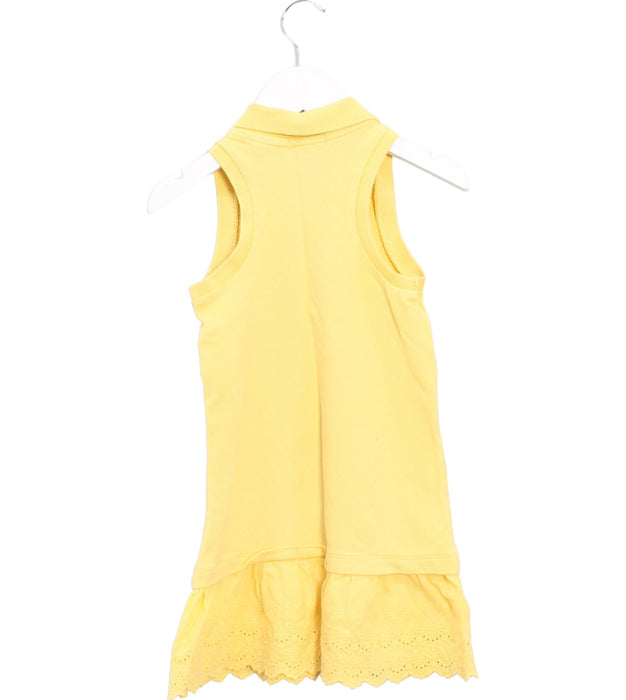 A Yellow Sleeveless Dresses from Polo Ralph Lauren in size 4T for girl. (Back View)
