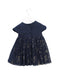 A Navy Short Sleeve Dresses from Vertbaudet in size 3-6M for girl. (Back View)