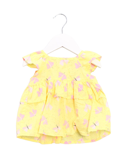 A Yellow Sleeveless Tops from Seed in size 6-12M for girl. (Front View)