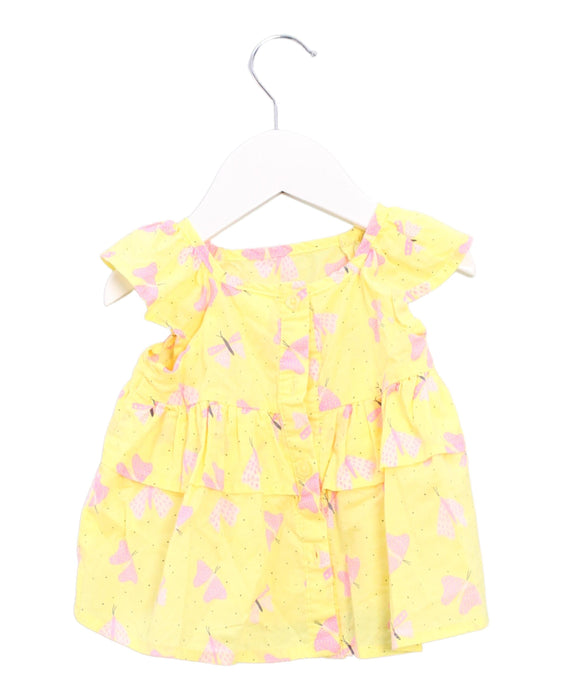 A Yellow Sleeveless Tops from Seed in size 6-12M for girl. (Back View)