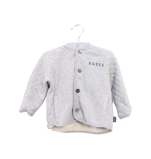 A Grey Lightweight Jackets from Baker by Ted Baker in size 6-12M for boy. (Front View)