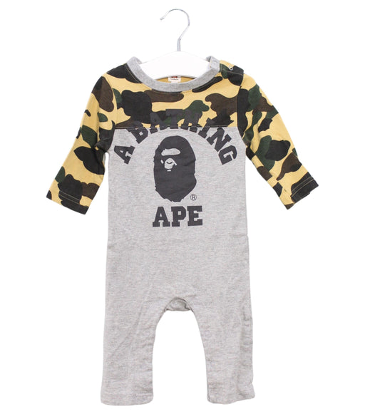 A Grey Long Sleeve Jumpsuits from BAPE KIDS in size 3-6M for boy. (Front View)