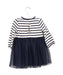 A Navy Long Sleeve Dresses from Petit Bateau in size 12-18M for girl. (Back View)