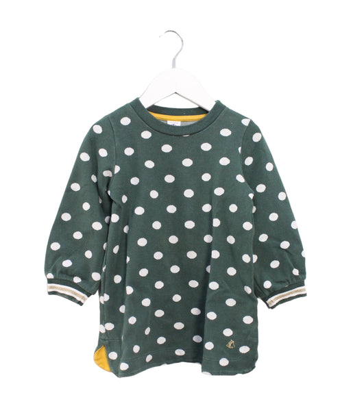 A Green Crewneck Sweatshirts from Petit Bateau in size 3T for girl. (Front View)