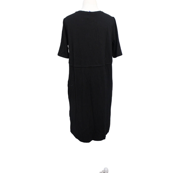 A Black Short Sleeve Dresses from Seraphine in size S for maternity. (Back View)