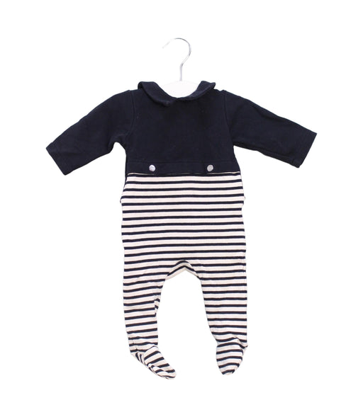 A Navy Long Sleeve Jumpsuits from Jacadi in size 0-3M for boy. (Front View)