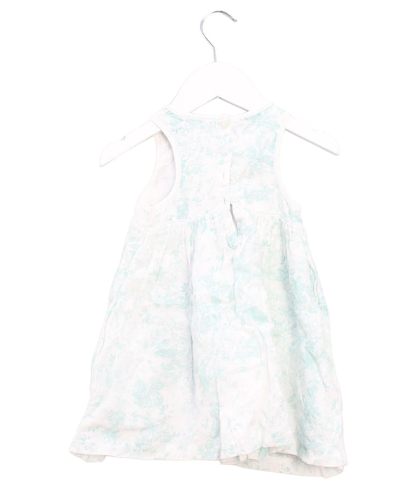 A Green Sleeveless Dresses from Bout'Chou in size 6-12M for girl. (Back View)