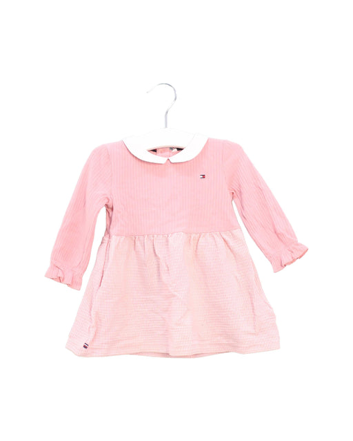 A Pink Long Sleeve Dresses from Tommy Hilfiger in size 3-6M for girl. (Front View)