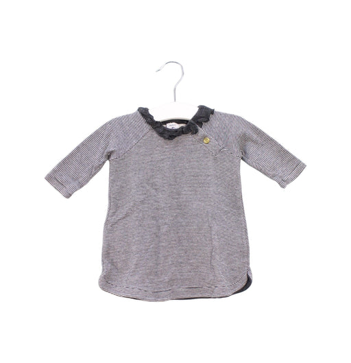 A Grey Long Sleeve Dresses from Petit Bateau in size 0-3M for girl. (Front View)