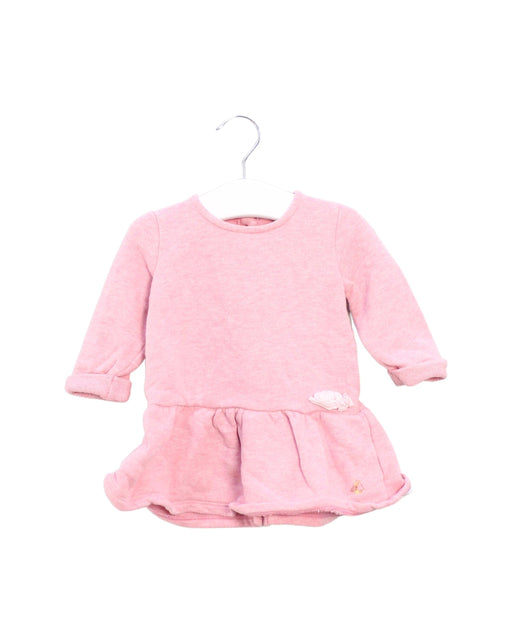 A Pink Long Sleeve Dresses from Petit Bateau in size 3-6M for girl. (Front View)