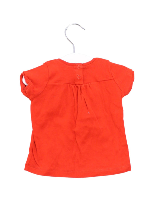 A Orange Short Sleeve T Shirts from Petit Bateau in size 3-6M for girl. (Back View)