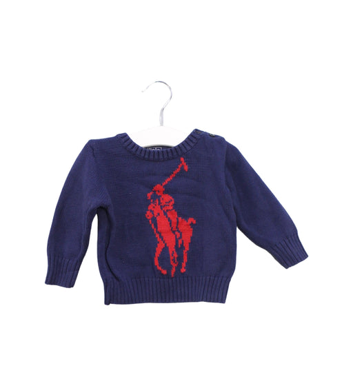 A Navy Knit Sweaters from Polo Ralph Lauren in size 6-12M for boy. (Front View)