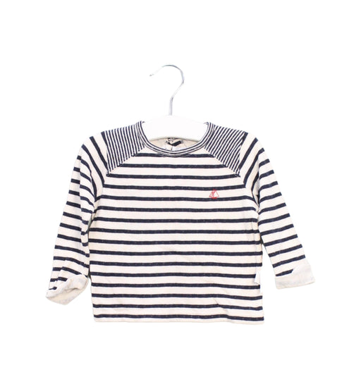 A Ivory Long Sleeve Tops from Petit Bateau in size 6-12M for girl. (Front View)