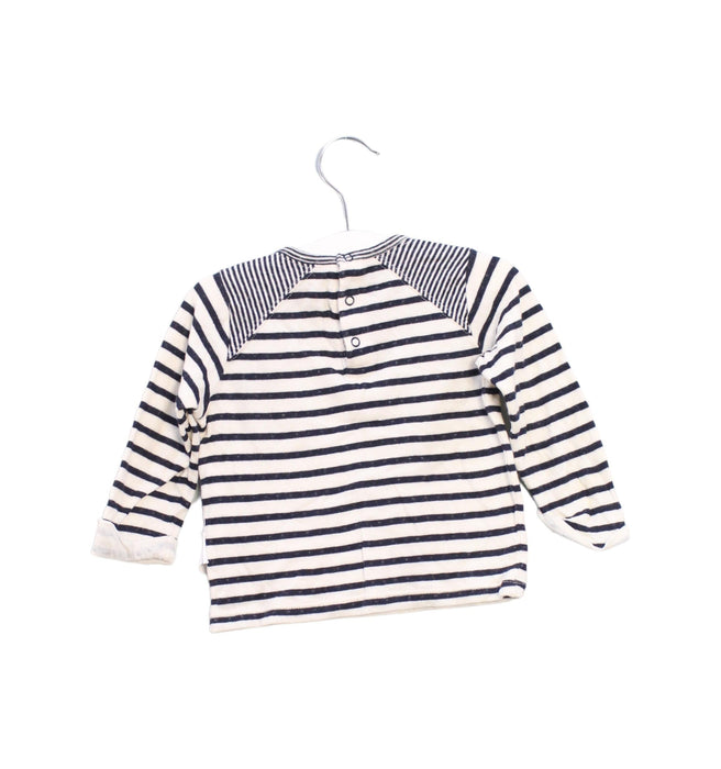 A Ivory Long Sleeve Tops from Petit Bateau in size 6-12M for girl. (Back View)