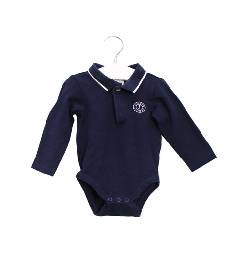 A Navy Long Sleeve Bodysuits from Jacadi in size 6-12M for girl. (Front View)