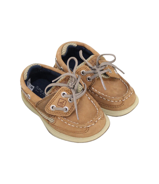 A Brown Loafers & Moccasins from Sperry in size 12-18M for boy. (Front View)