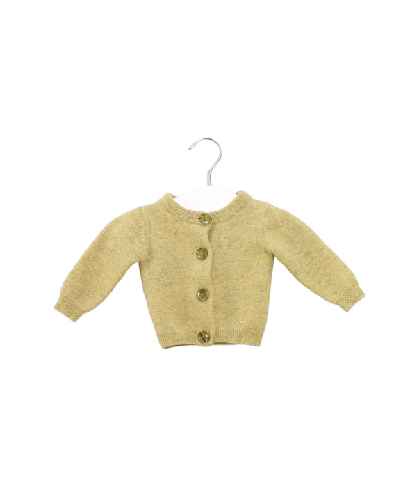 A Green Cardigans from Caramel in size 0-3M for girl. (Front View)