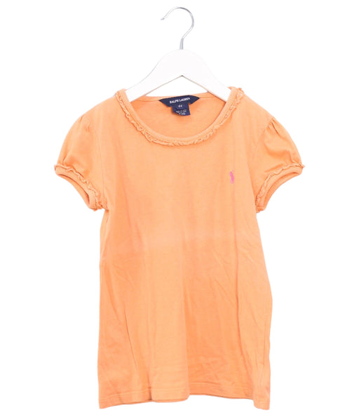 A Orange Short Sleeve Tops from Ralph Lauren in size 6T for girl. (Front View)