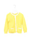 A Yellow Cardigans from Jacadi in size 4T for girl. (Front View)