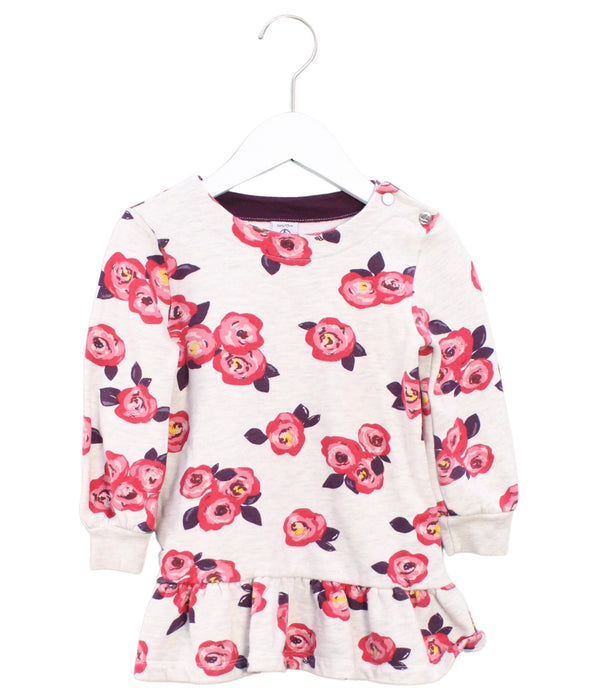 A Beige Long Sleeve Dresses from Petit Bateau in size 3T for girl. (Front View)