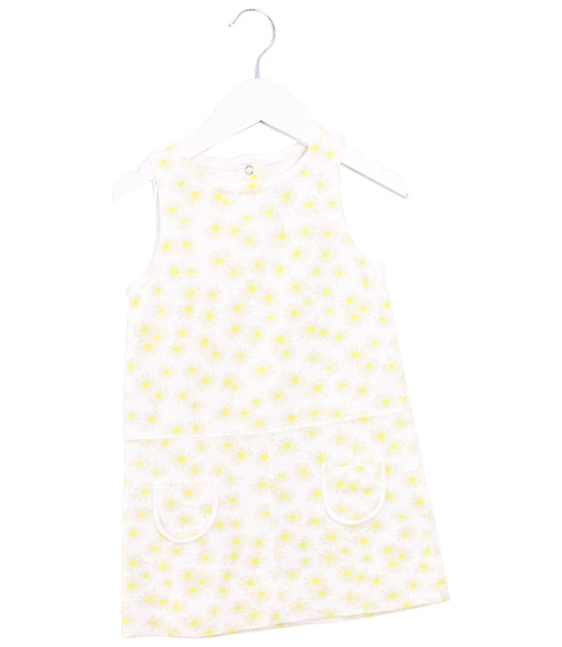 A Yellow Sleeveless Dresses from Petit Bateau in size 4T for girl. (Front View)