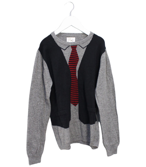 A Grey Knit Sweaters from Kingkow in size 7Y for boy. (Front View)