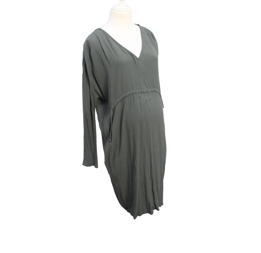 A Green Long Sleeve Dresses from Seraphine in size L for maternity. (Front View)