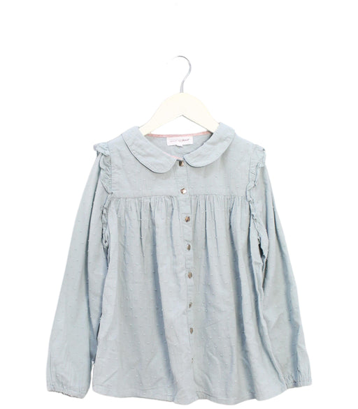 A Blue Long Sleeve Tops from Excuse My French in size 10Y for girl. (Front View)