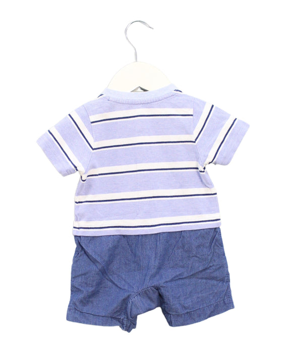A Blue Short Sleeve Rompers from Chickeeduck in size 0-3M for boy. (Back View)
