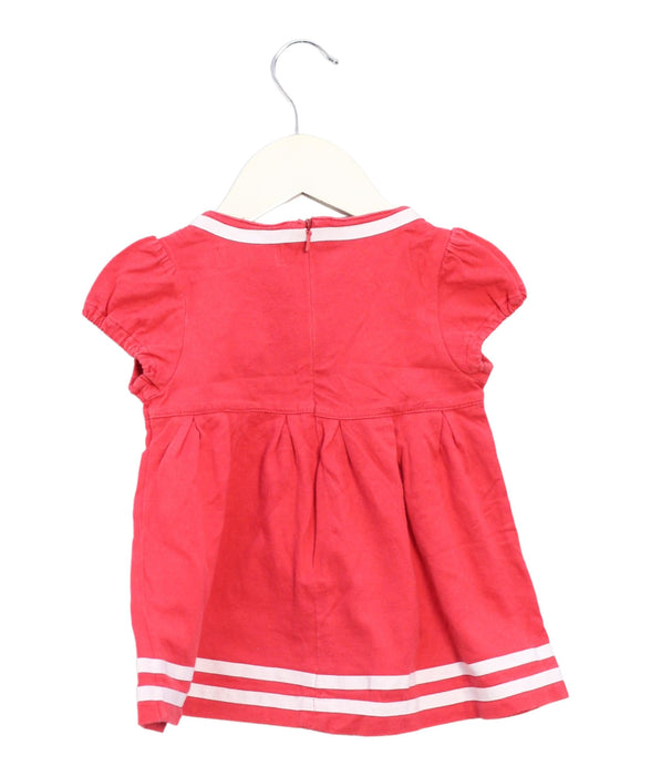 A Red Short Sleeve Dresses from Chickeeduck in size 12-18M for girl. (Back View)