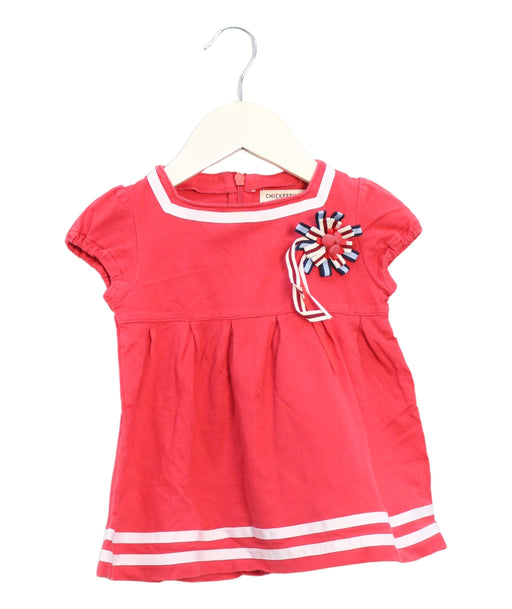 A Red Short Sleeve Dresses from Chickeeduck in size 12-18M for girl. (Front View)