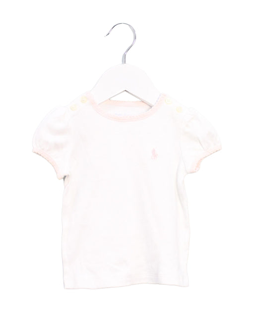 A White Short Sleeve Tops from Ralph Lauren in size 3-6M for girl. (Front View)