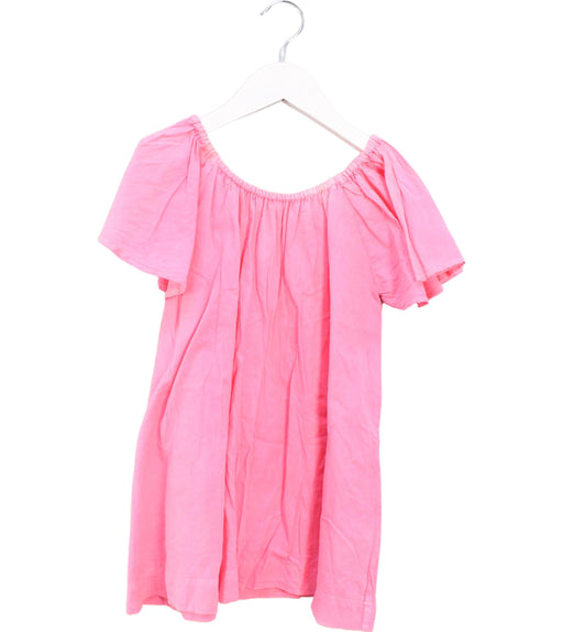 A Pink Short Sleeve Dresses from Seed in size 4T for girl. (Front View)
