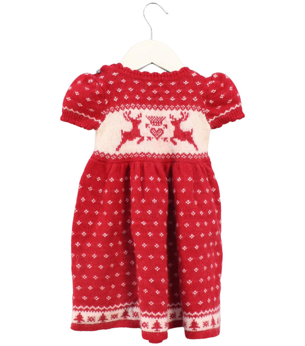 A Red Sweater Dresses from Ralph Lauren in size 12-18M for girl. (Back View)